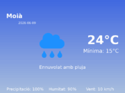 AEMET: El temps per a Moià – 9 de Juny de 2026