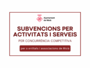 S’obre la convocatòria de subvencions per a les entitats i associacions de Moià en 2026